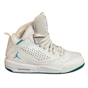 Nike Jordan Flight Club 91 White Teal Kids Size 7Y W8.5 High Top Sneakers